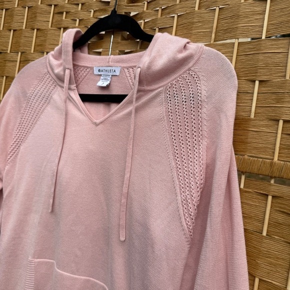 Athleta Evergreen Pullover Hoodie Sweater Pink Women's Small (Petite) - Picture 5 of 8